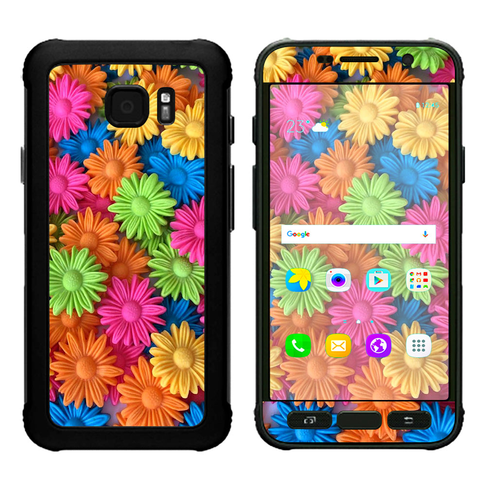  Colorful Wax Daisies Flowers Samsung Galaxy S7 Active Skin