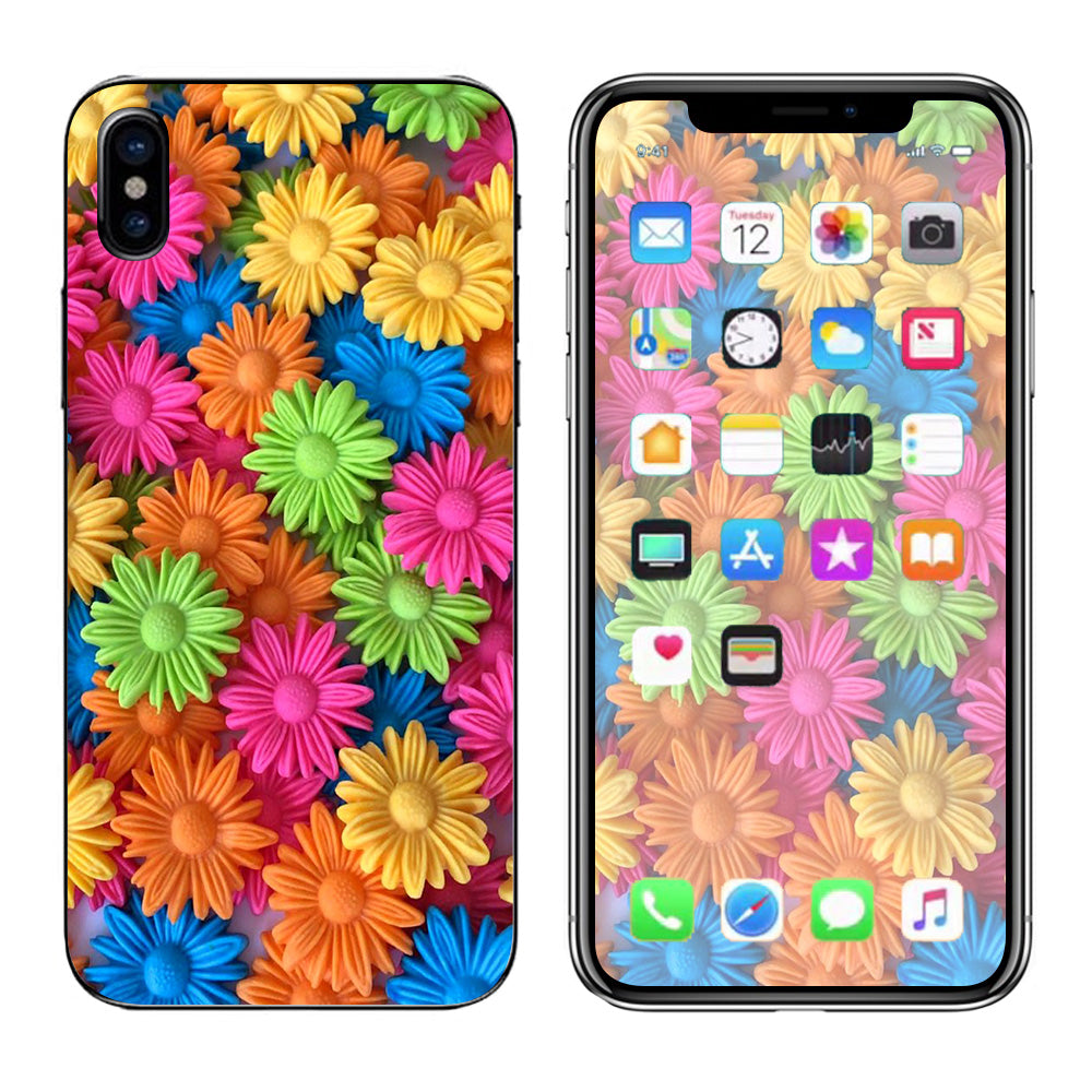  Colorful Wax Daisies Flowers Apple iPhone X Skin