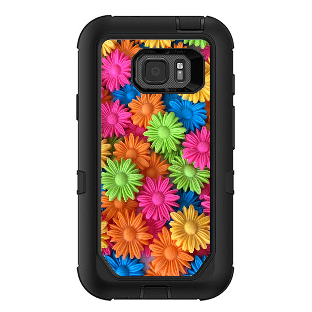  Colorful Wax Daisies Flowers Otterbox Defender Samsung Galaxy S7 Active Skin