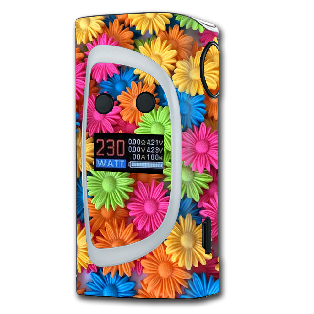  Colorful Wax Daisies Flowers Sigelei Kaos Spectrum Skin