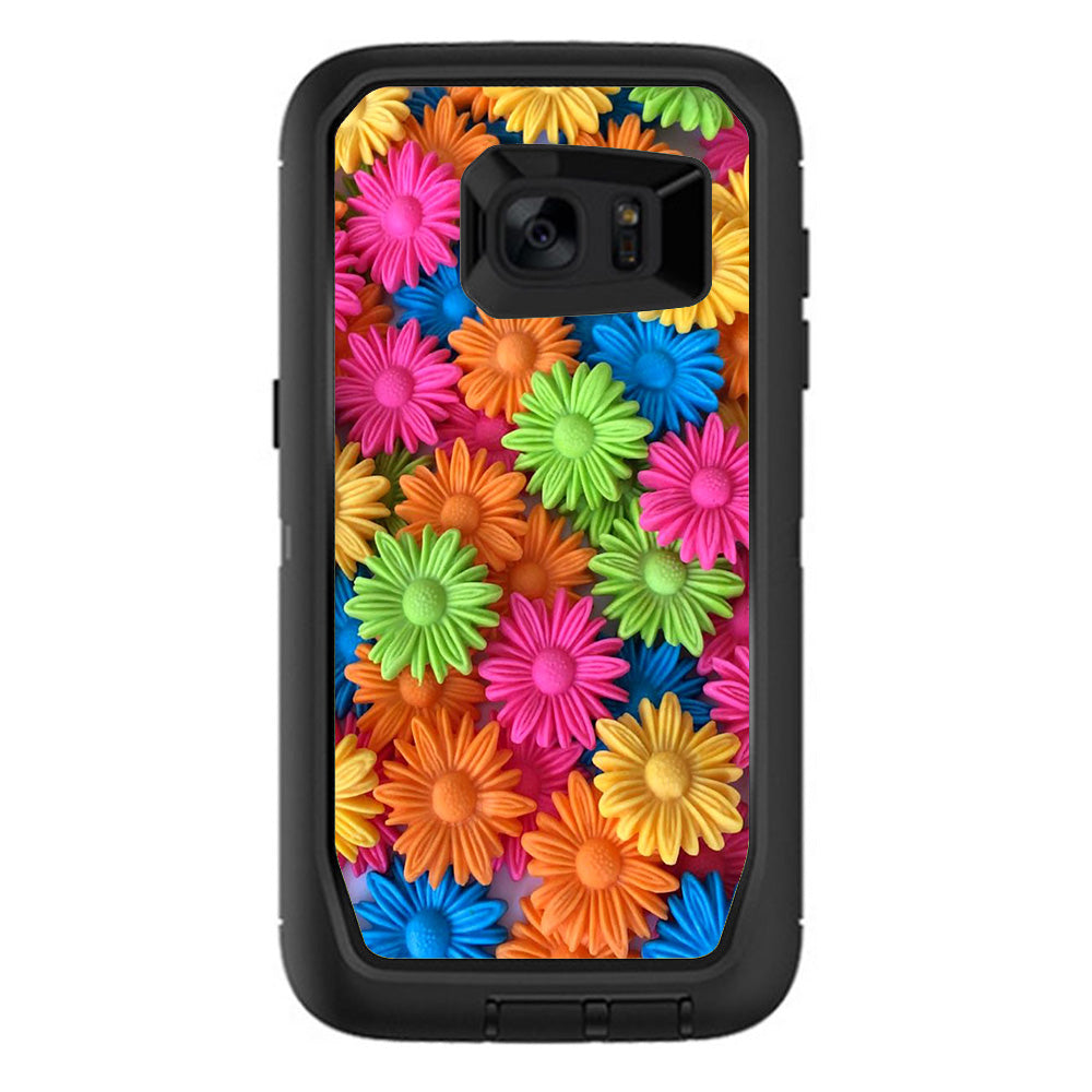  Colorful Wax Daisies Flowers Otterbox Defender Samsung Galaxy S7 Edge Skin