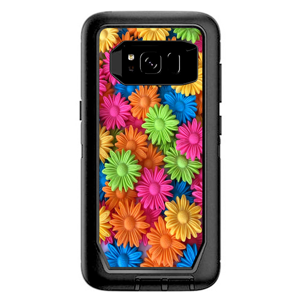  Colorful Wax Daisies Flowers Otterbox Defender Samsung Galaxy S8 Skin