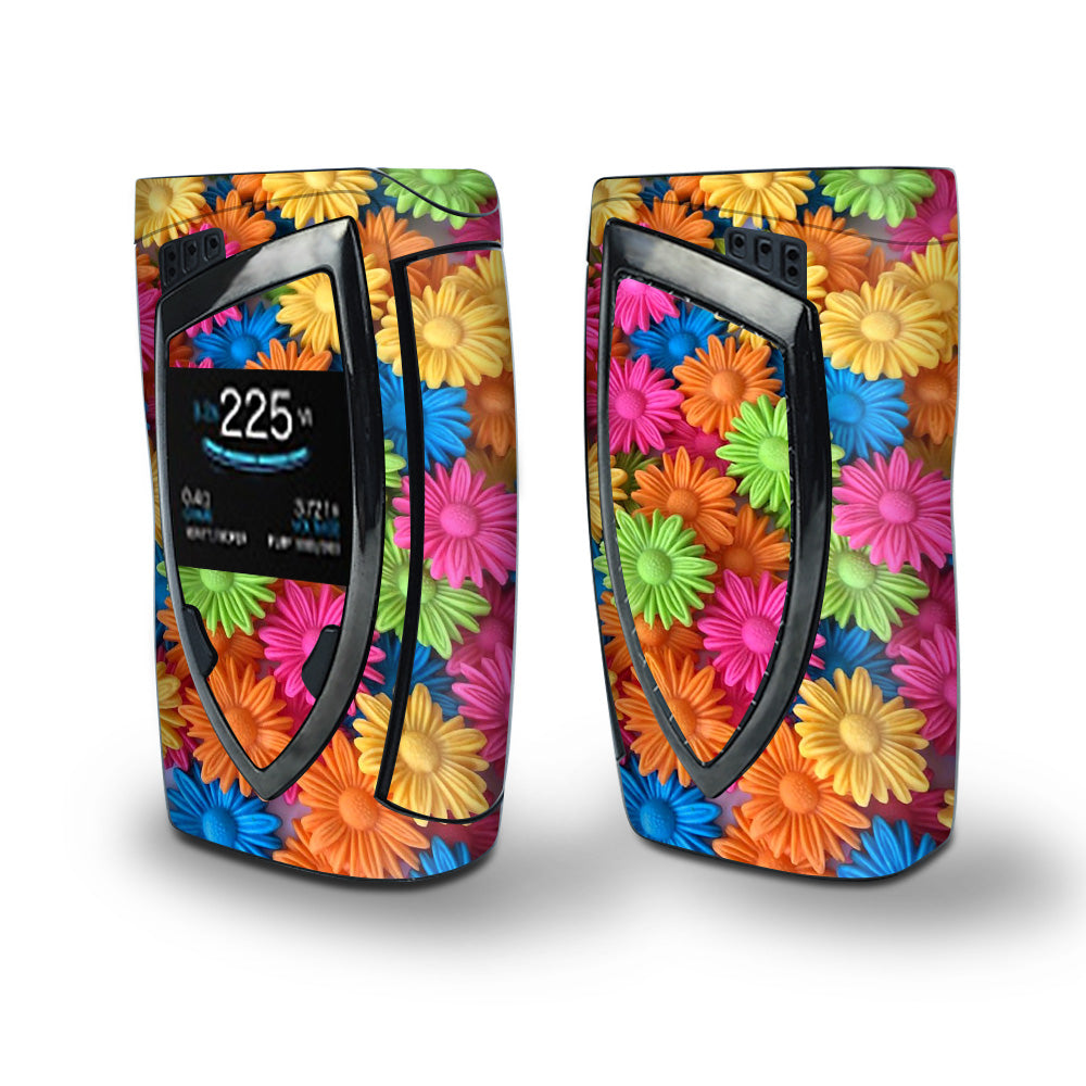 Skin Decal Vinyl Wrap for Smok Devilkin Kit 225w Vape (includes TFV12 Prince Tank Skins) skins cover/ Colorful Wax Daisies Flowers