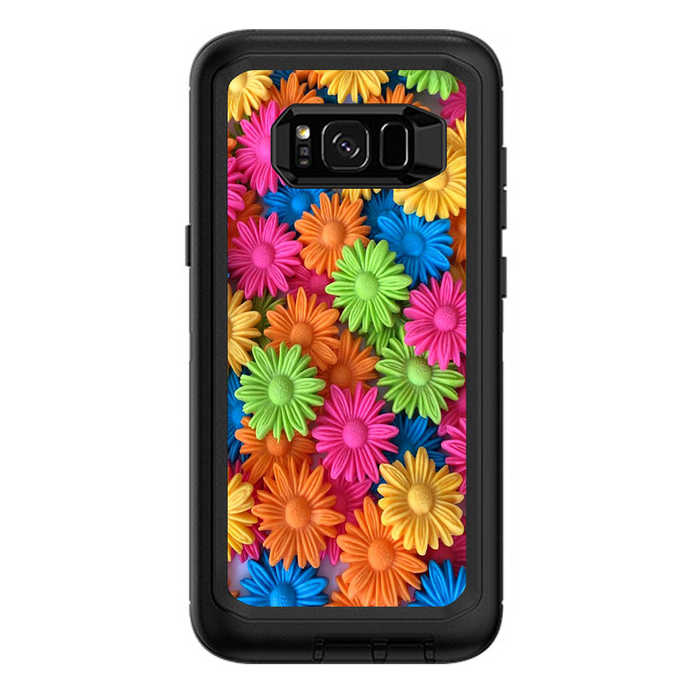  Colorful Wax Daisies Flowers Otterbox Defender Samsung Galaxy S8 Plus Skin