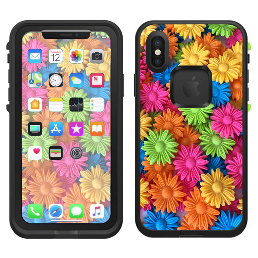  Colorful Wax Daisies Flowers Lifeproof Fre Case iPhone X Skin