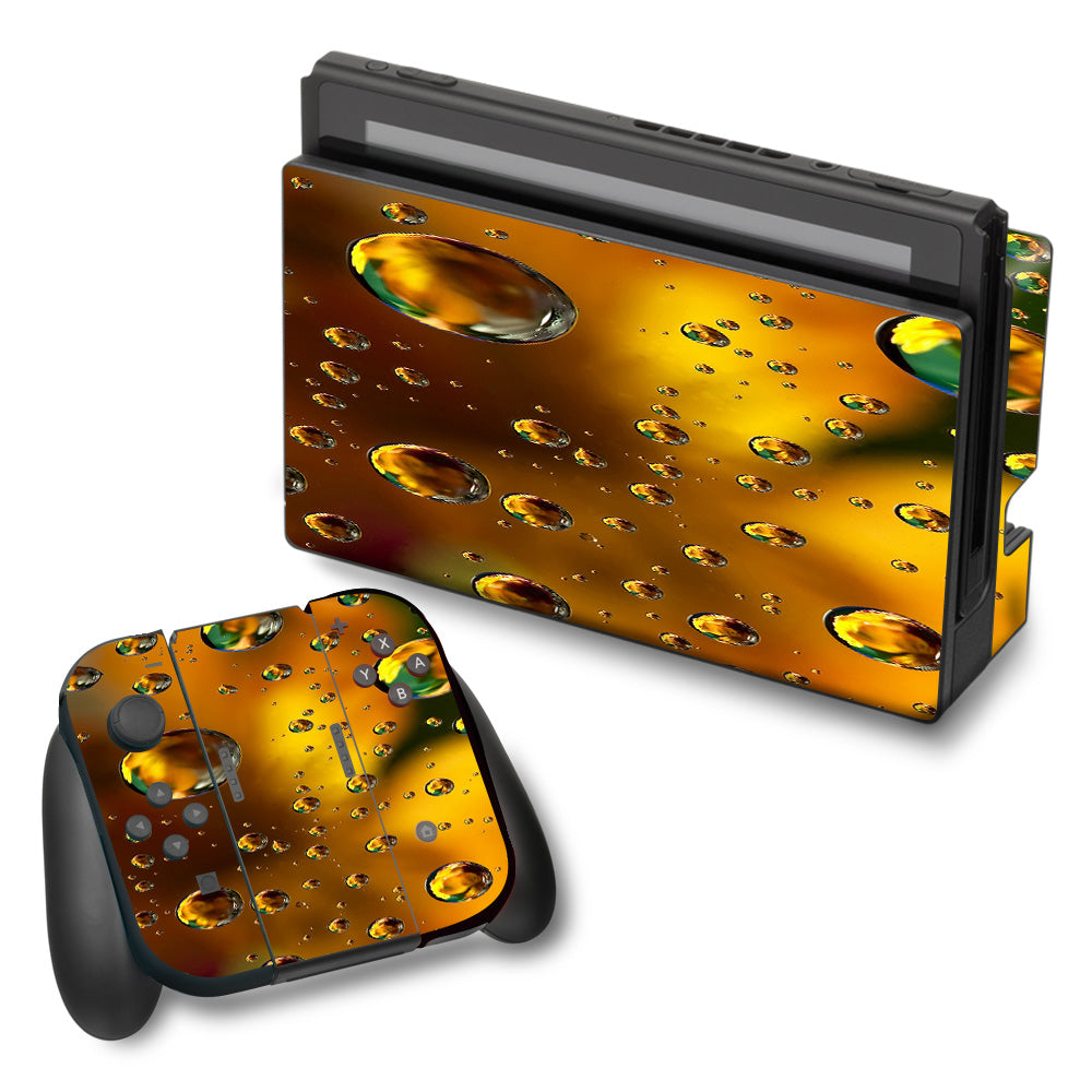  Gold Water Drops Droplets Nintendo Switch Skin