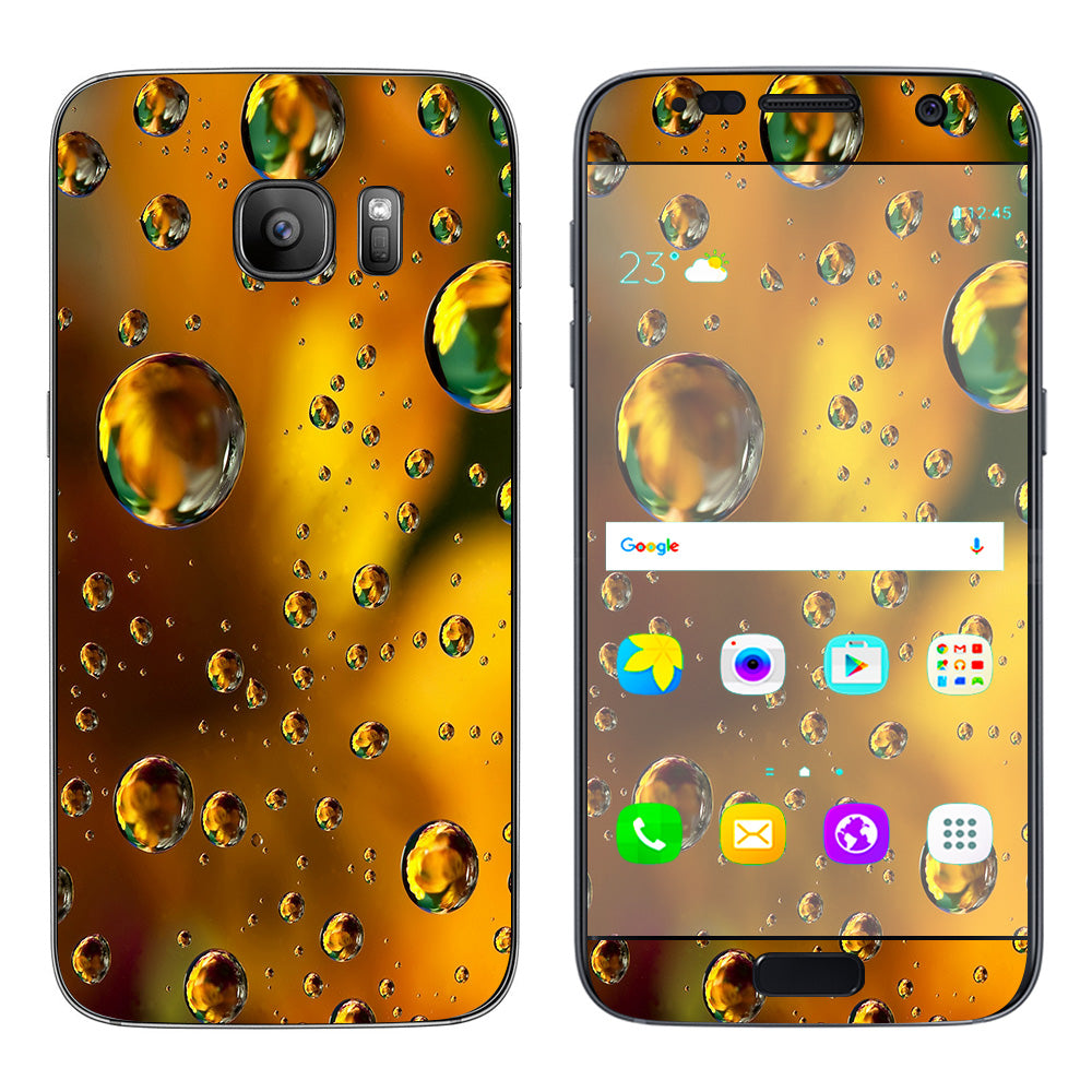  Gold Water Drops Droplets Samsung Galaxy S7 Skin