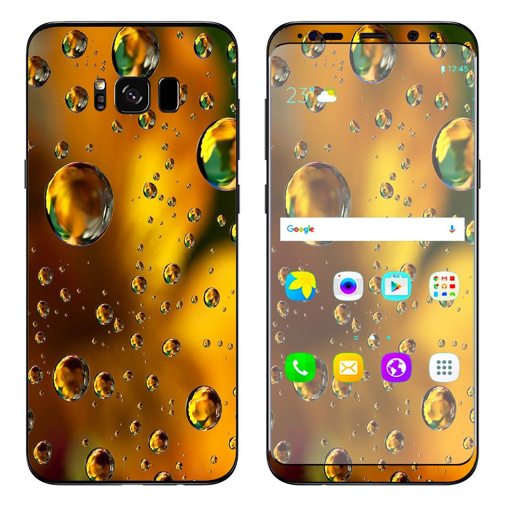  Gold Water Drops Droplets Samsung Galaxy S8 Skin