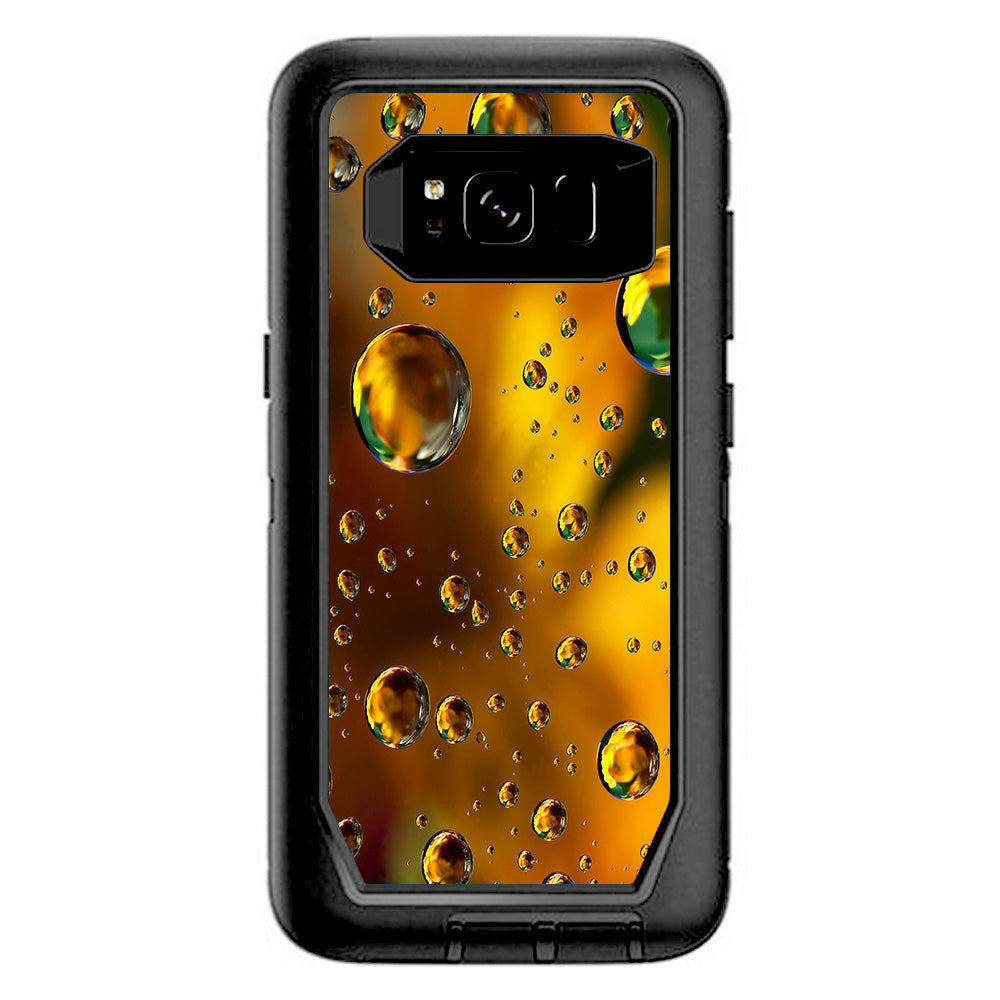  Gold Water Drops Droplets Otterbox Defender Samsung Galaxy S8 Skin
