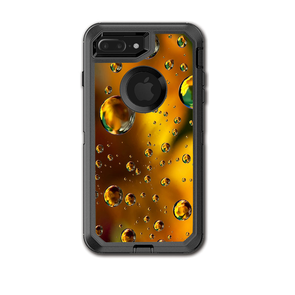  Gold Water Drops Droplets Otterbox Defender iPhone 7+ Plus or iPhone 8+ Plus Skin