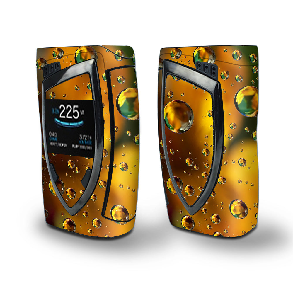 Skin Decal Vinyl Wrap for Smok Devilkin Kit 225w Vape (includes TFV12 Prince Tank Skins) skins cover/ Gold Water Drops Droplets