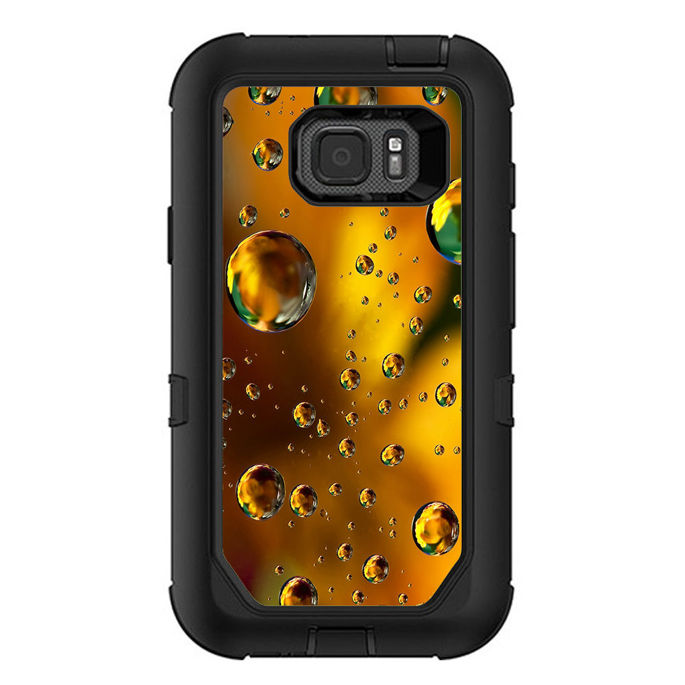  Gold Water Drops Droplets Otterbox Defender Samsung Galaxy S7 Active Skin