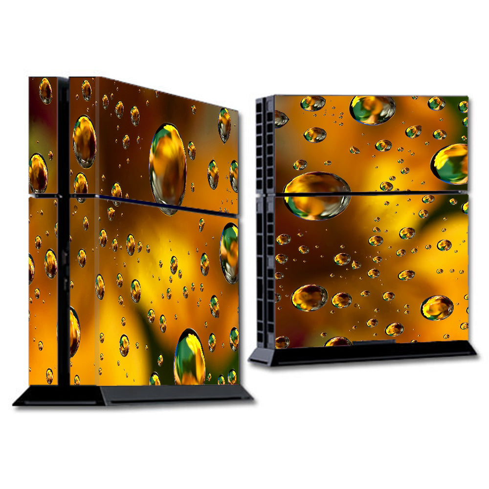  Gold Water Drops Droplets Sony Playstation PS4 Skin