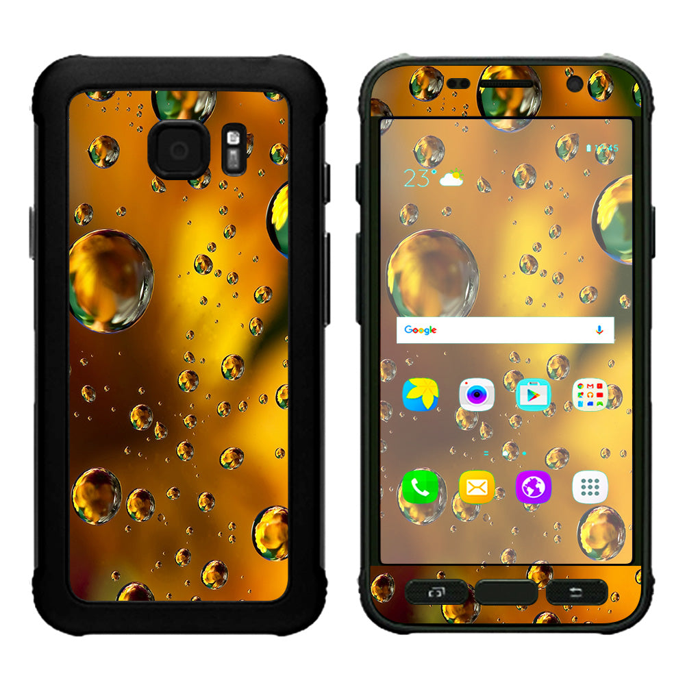  Gold Water Drops Droplets Samsung Galaxy S7 Active Skin