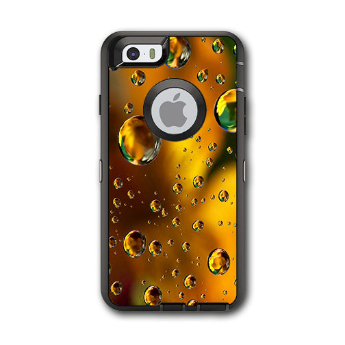  Gold Water Drops Droplets Otterbox Defender iPhone 6 Skin