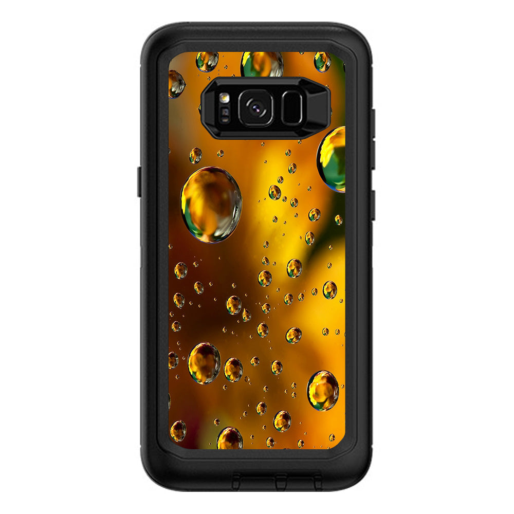  Gold Water Drops Droplets Otterbox Defender Samsung Galaxy S8 Plus Skin