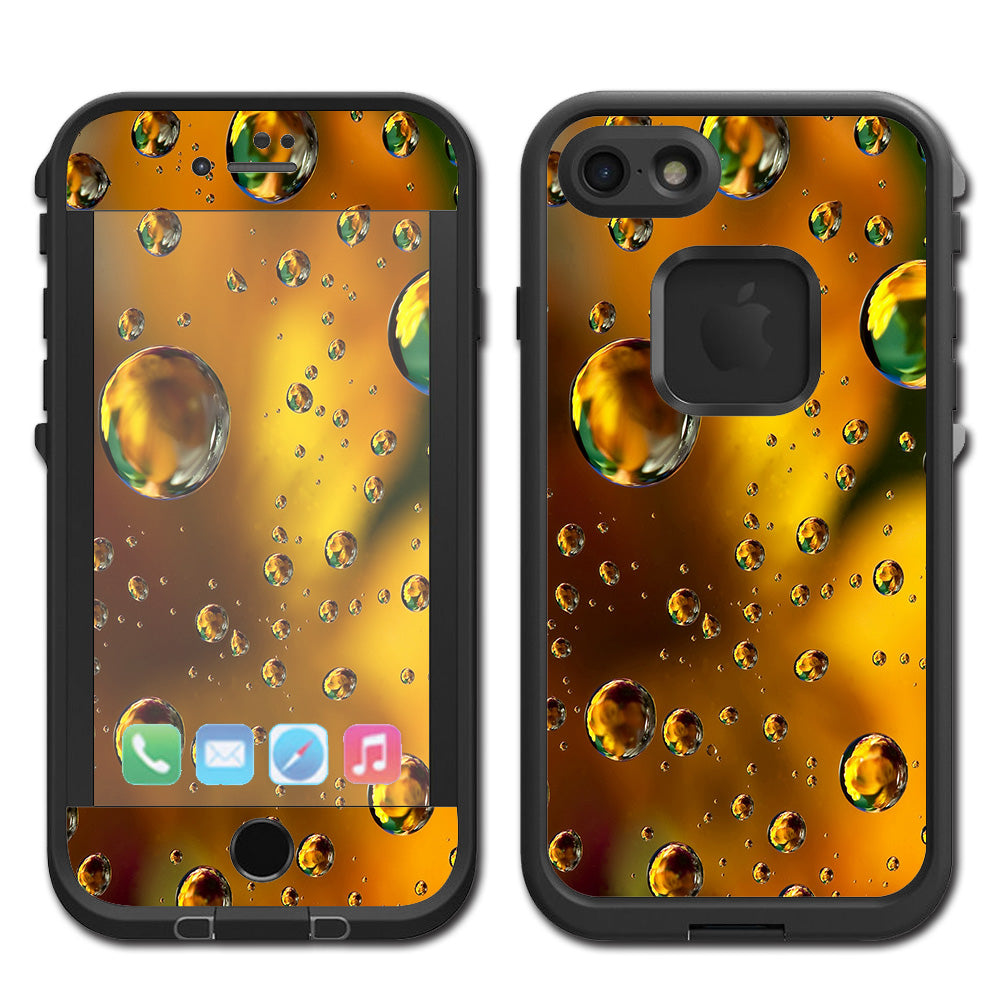  Gold Water Drops Droplets Lifeproof Fre iPhone 7 or iPhone 8 Skin