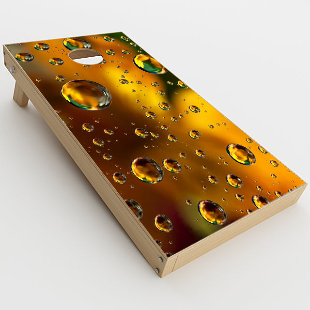 Gold Water Drops Droplets Cornhole Game Boards  Skin