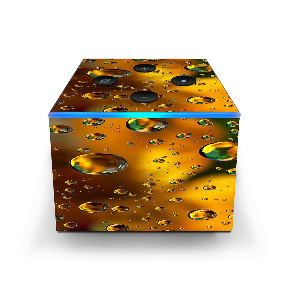  Gold Water Drops Droplets Amazon Fire TV Cube Skin