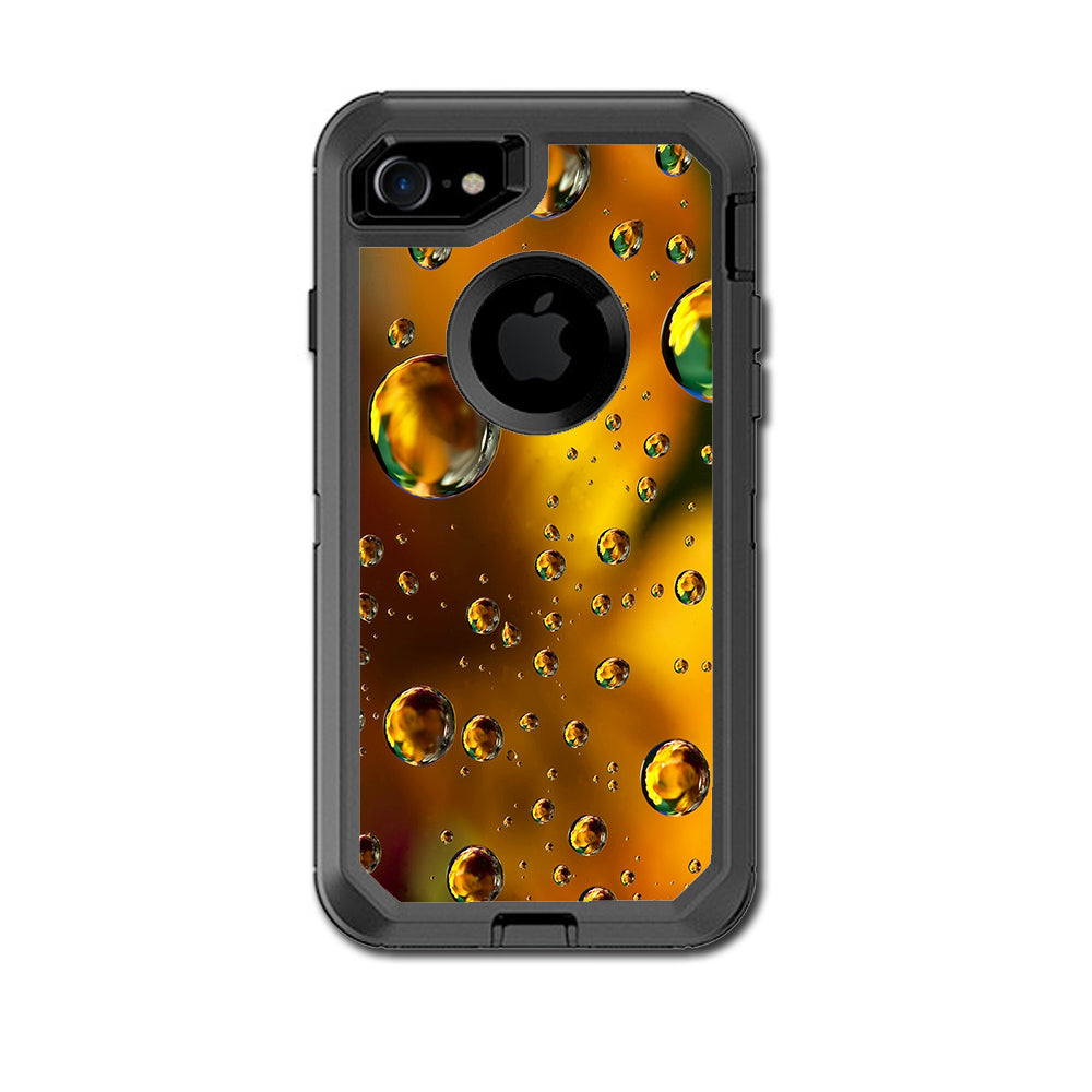  Gold Water Drops Droplets Otterbox Defender iPhone 7 or iPhone 8 Skin