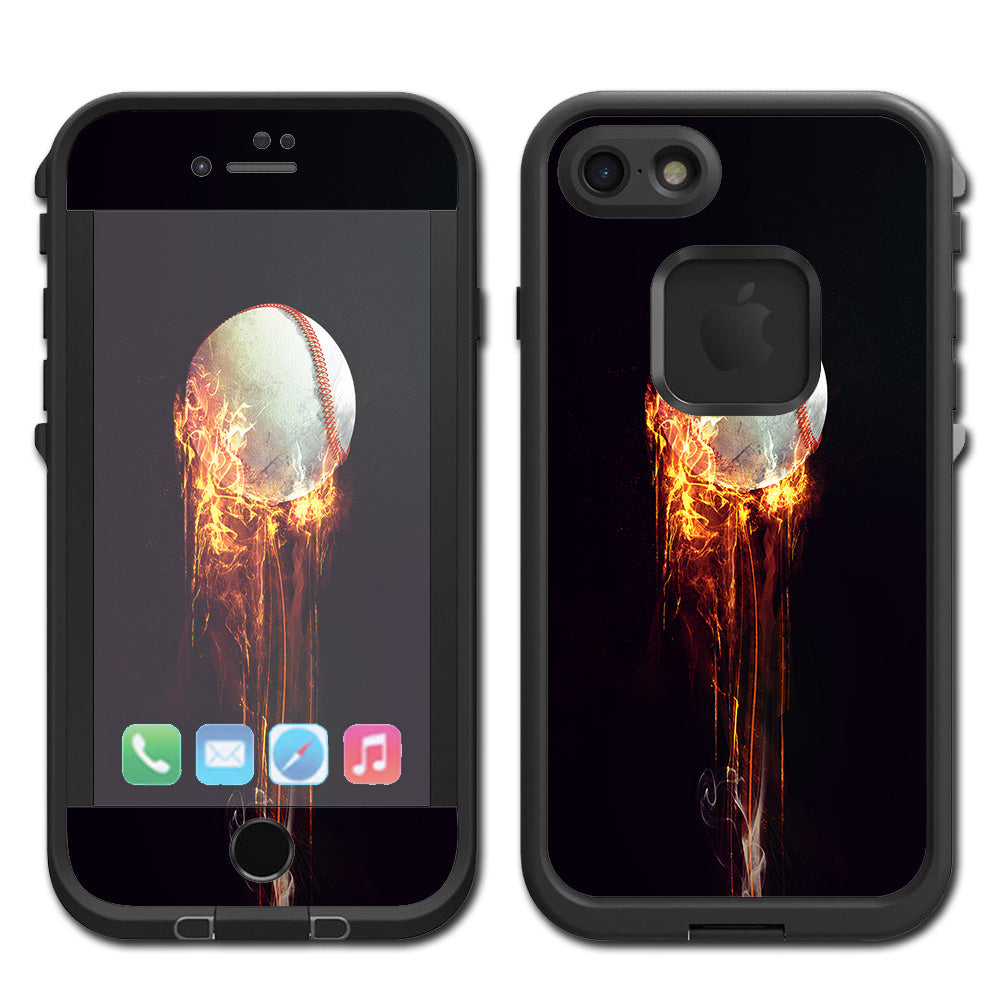  Fireball Baseball Flames Lifeproof Fre iPhone 7 or iPhone 8 Skin