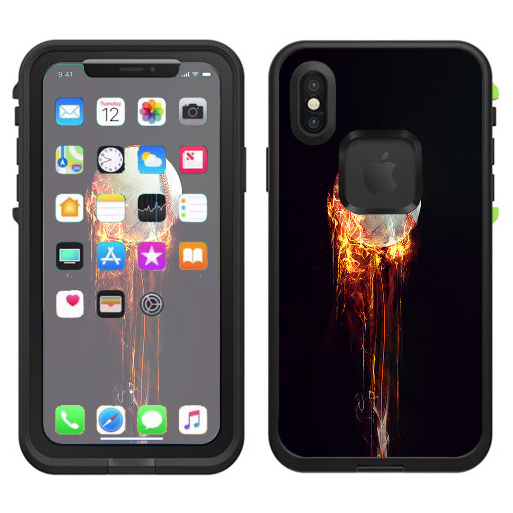  Fireball Baseball Flames  Lifeproof Fre Case iPhone X Skin
