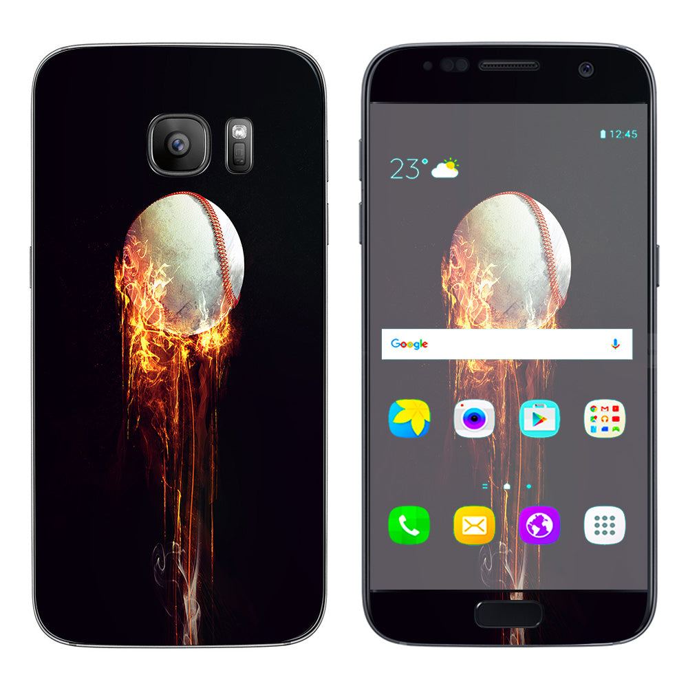  Fireball Baseball Flames  Samsung Galaxy S7 Skin