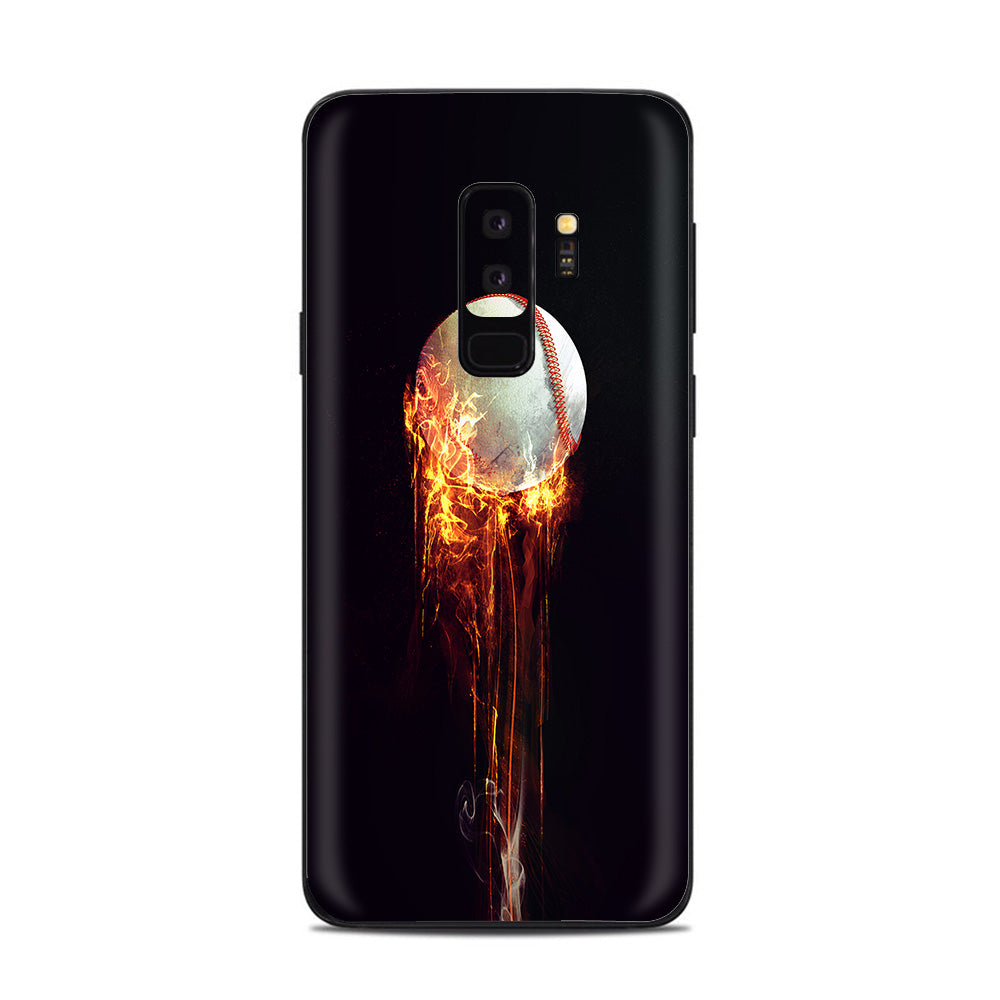  Fireball Baseball Flames  Samsung Galaxy S9 Plus Skin