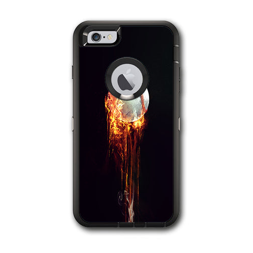  Fireball Baseball Flames Otterbox Defender iPhone 6 PLUS Skin