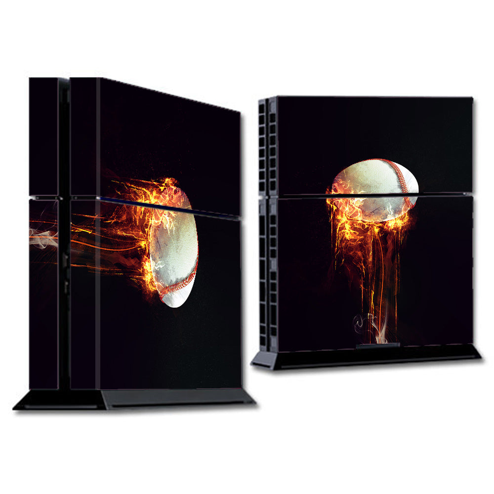  Fireball Baseball Flames  Sony Playstation PS4 Skin