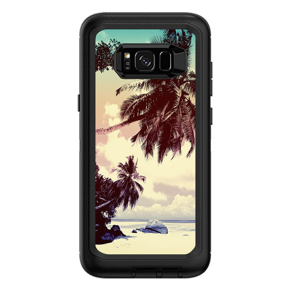  Faded Beach Palm Tree Tropical Otterbox Defender Samsung Galaxy S8 Plus Skin