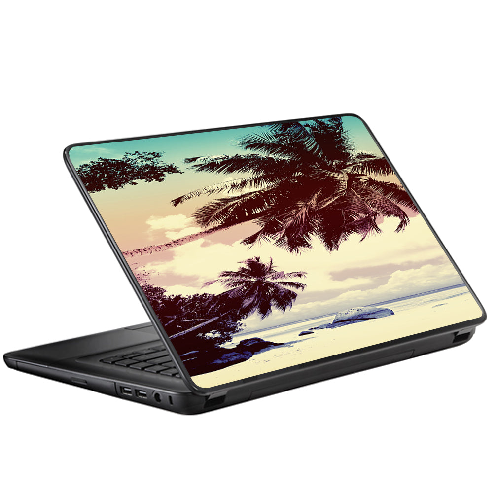  Faded Beach Palm Tree Tropical Universal 13 to 16 inch wide laptop Skin