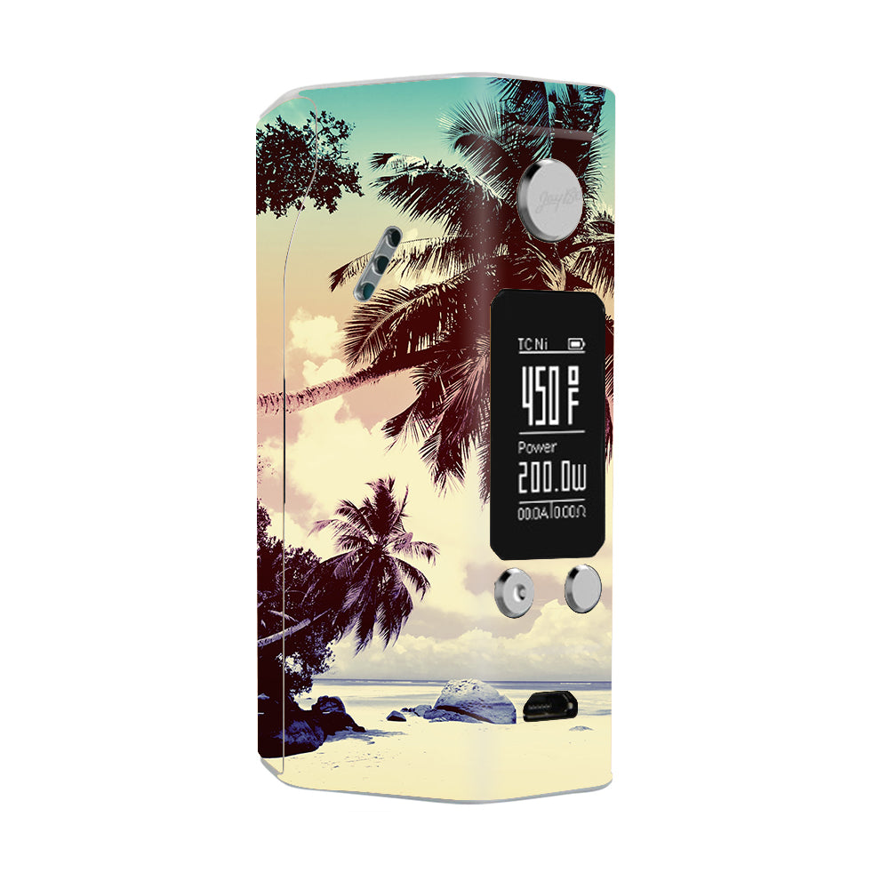  Faded Beach Palm Tree Tropical Wismec Reuleaux RX200S Skin