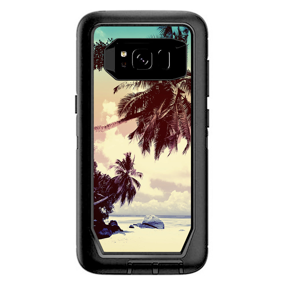 Faded Beach Palm Tree Tropical Otterbox Defender Samsung Galaxy S8 Skin