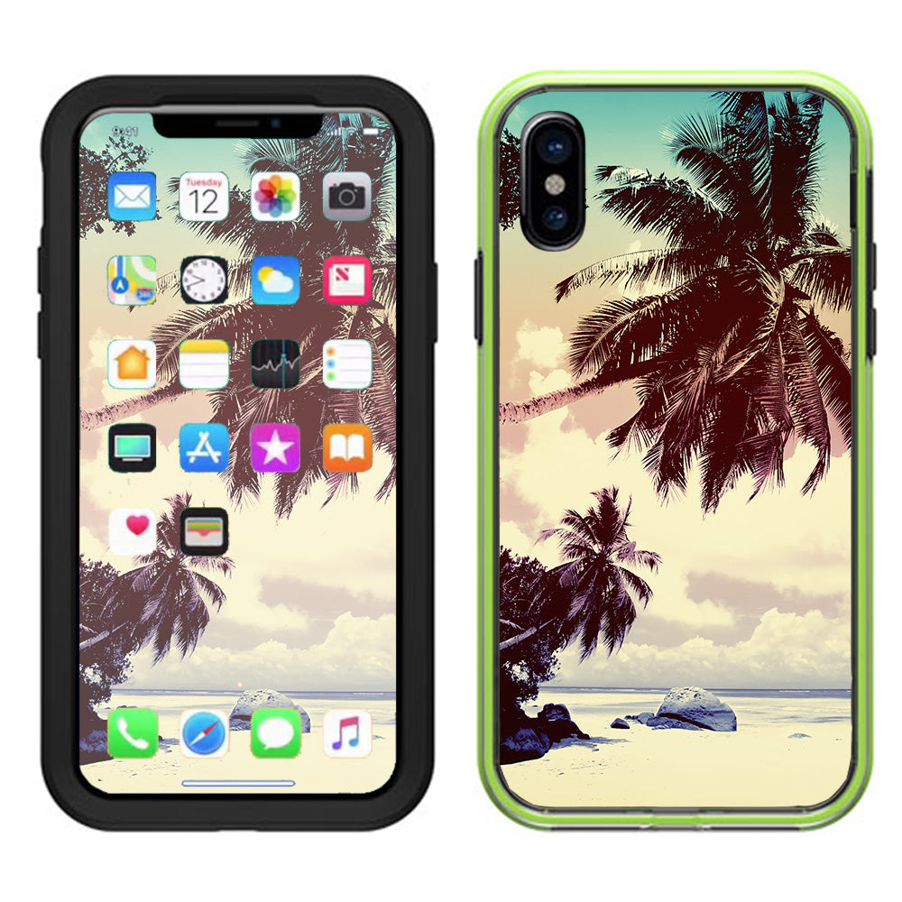  Faded Beach Palm Tree Tropical Lifeproof Slam Case iPhone X Skin