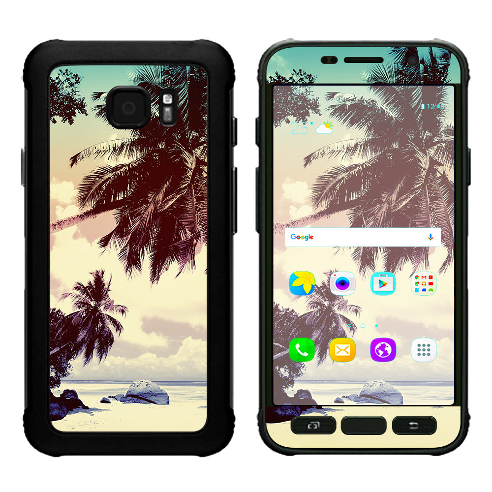  Faded Beach Palm Tree Tropical Samsung Galaxy S7 Active Skin