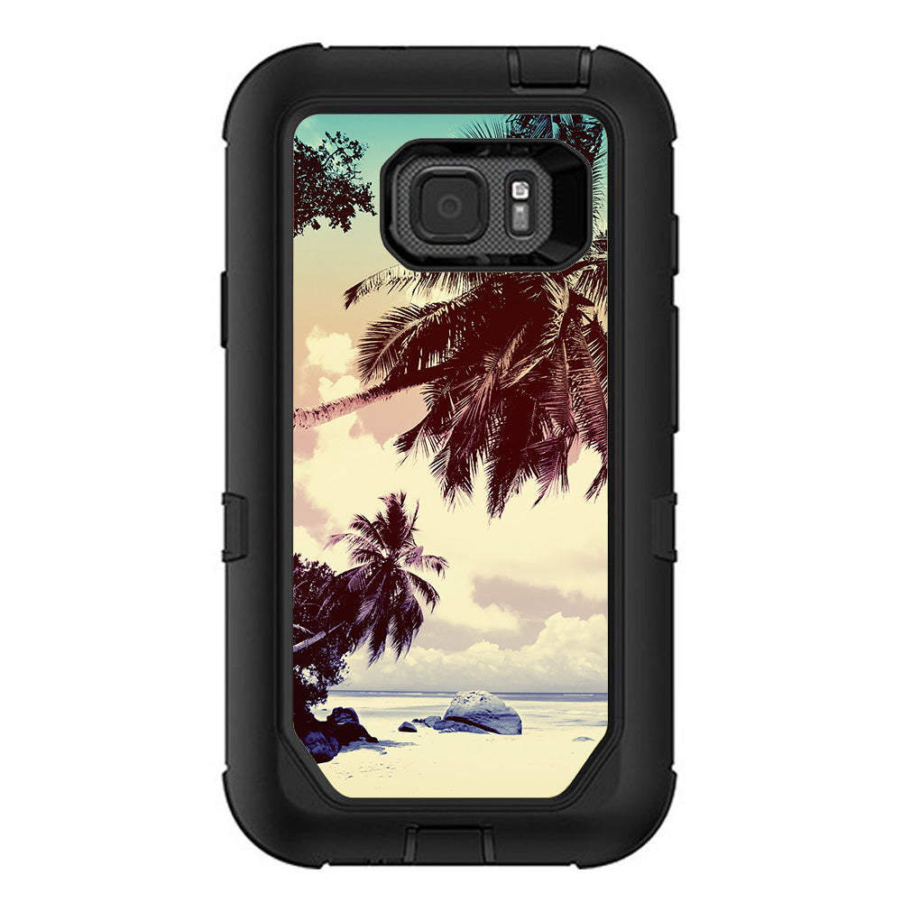  Faded Beach Palm Tree Tropical Otterbox Defender Samsung Galaxy S7 Active Skin