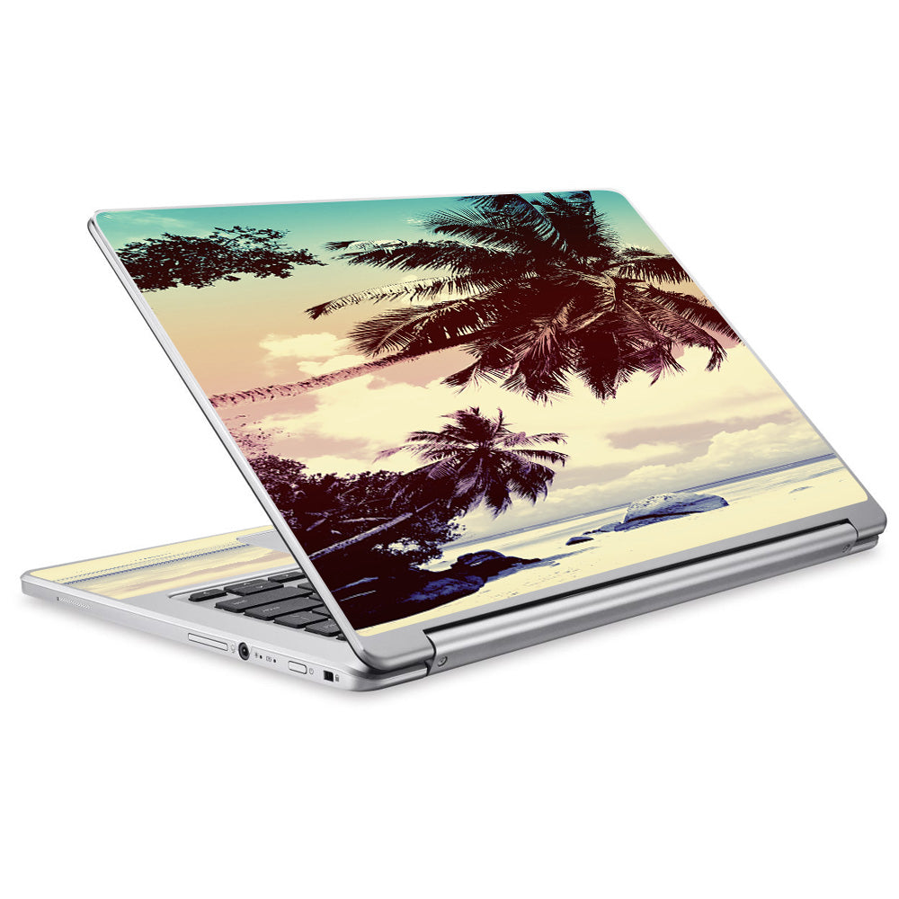  Faded Beach Palm Tree Tropical Acer Chromebook R13 Skin