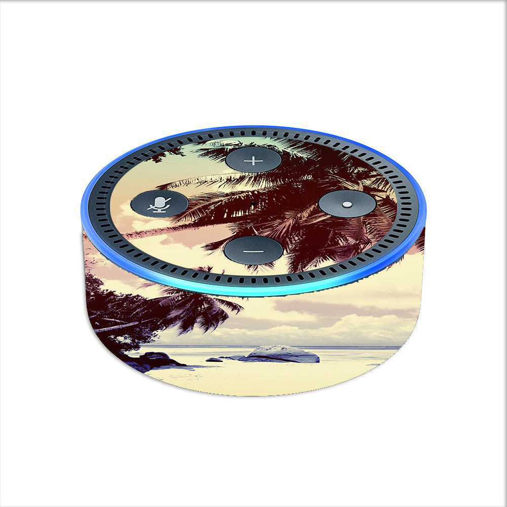 Faded Beach Palm Tree Tropical Amazon Echo Dot 2nd Gen Skin