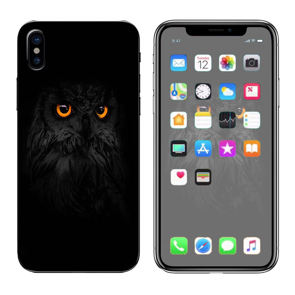  Owl Eyes In The Dark Apple iPhone X Skin