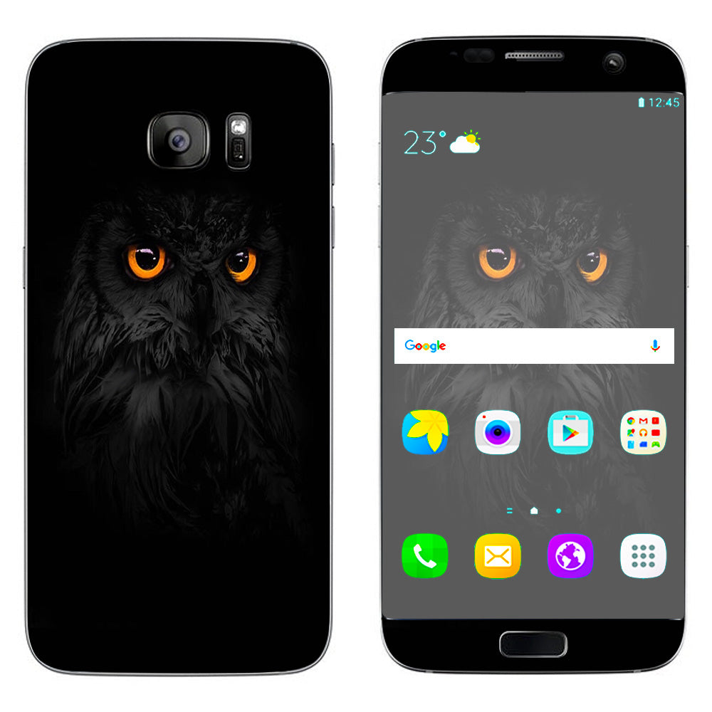  Owl Eyes In The Dark Samsung Galaxy S7 Edge Skin