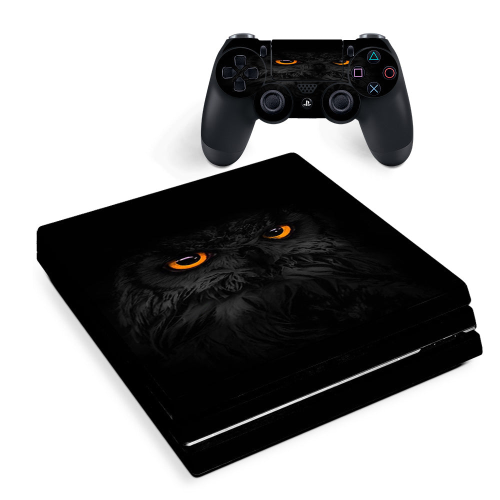 Skin Decal Vinyl Wrap For Playstation Ps4 Pro Console & Controller Stickers Skins Cover/ Owl Eyes In The Dark Sony PS4 Pro Skin