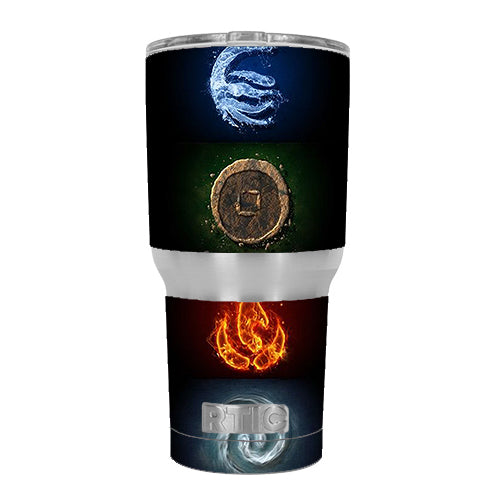  Elements Water Earth Fire Air RTIC 30oz Tumbler Skin