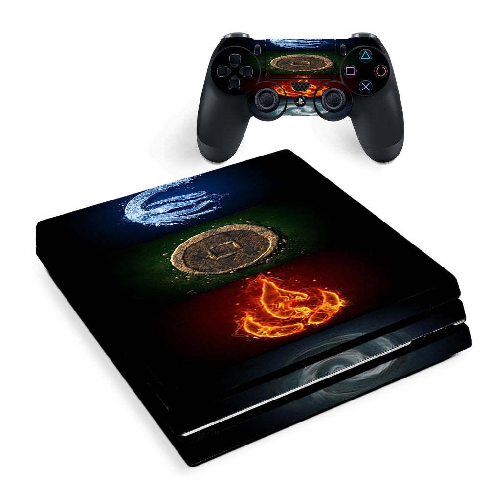 Skin Decal Vinyl Wrap For Playstation Ps4 Pro Console & Controller Stickers Skins Cover/ Elements Water Earth Fire Air Sony PS4 Pro Skin
