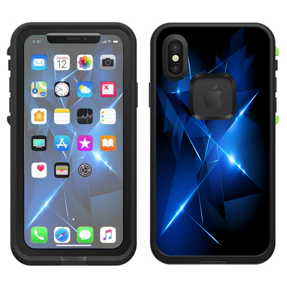  Triangle Razor Blue Shapes Lifeproof Fre Case iPhone X Skin