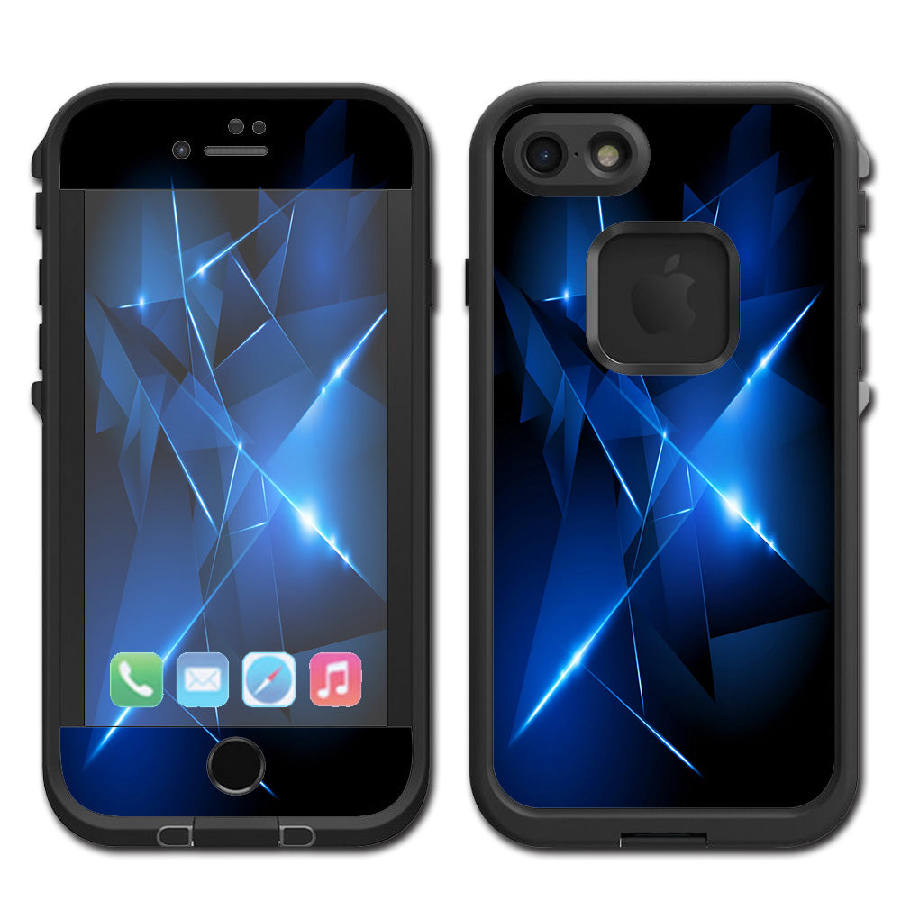  Triangle Razor Blue Shapes Lifeproof Fre iPhone 7 or iPhone 8 Skin
