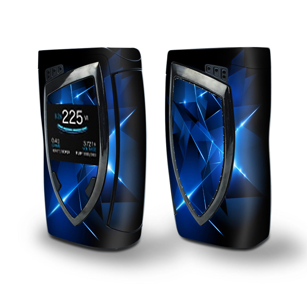 Skin Decal Vinyl Wrap for Smok Devilkin Kit 225w Vape (includes TFV12 Prince Tank Skins) skins cover/ Triangle Razor Blue Shapes