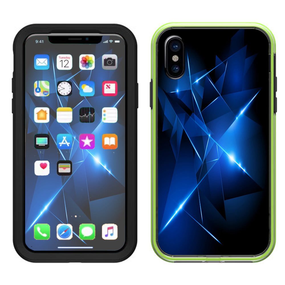  Triangle Razor Blue Shapes Lifeproof Slam Case iPhone X Skin