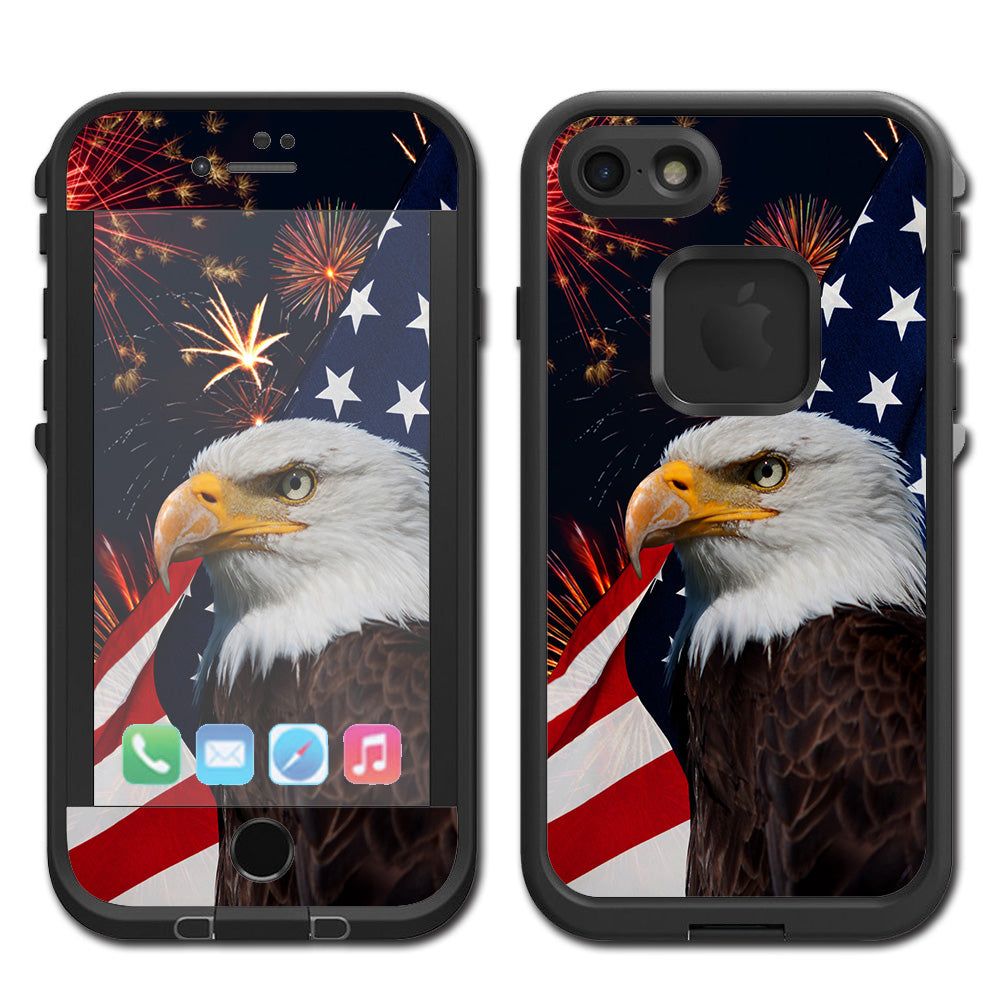  Eagle America Flag Independence Lifeproof Fre iPhone 7 or iPhone 8 Skin
