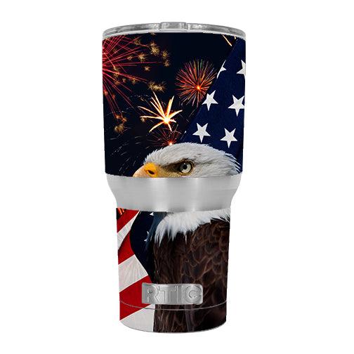  Eagle America Flag Independence RTIC 30oz Tumbler Skin